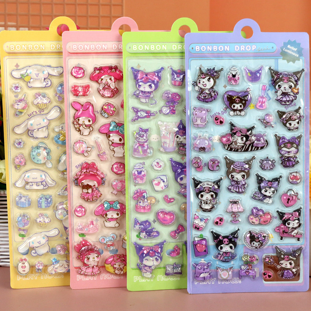 【BONBON DROP (Water-Filled)】3D Healing DIY Decorative Stickers – Sanrio Characters Design