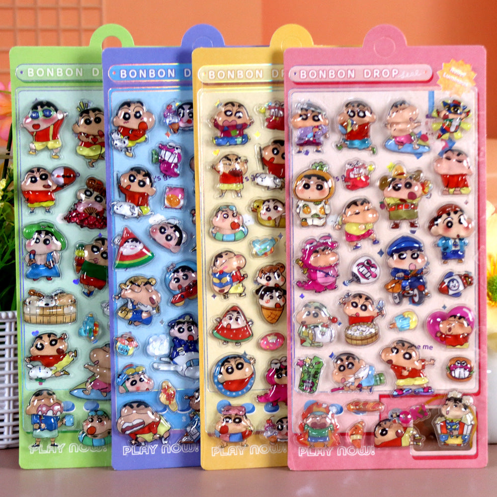 【BONBON DROP (Water-Filled)】3D Healing DIY Decorative Stickers – Crayon Shin-chan Design