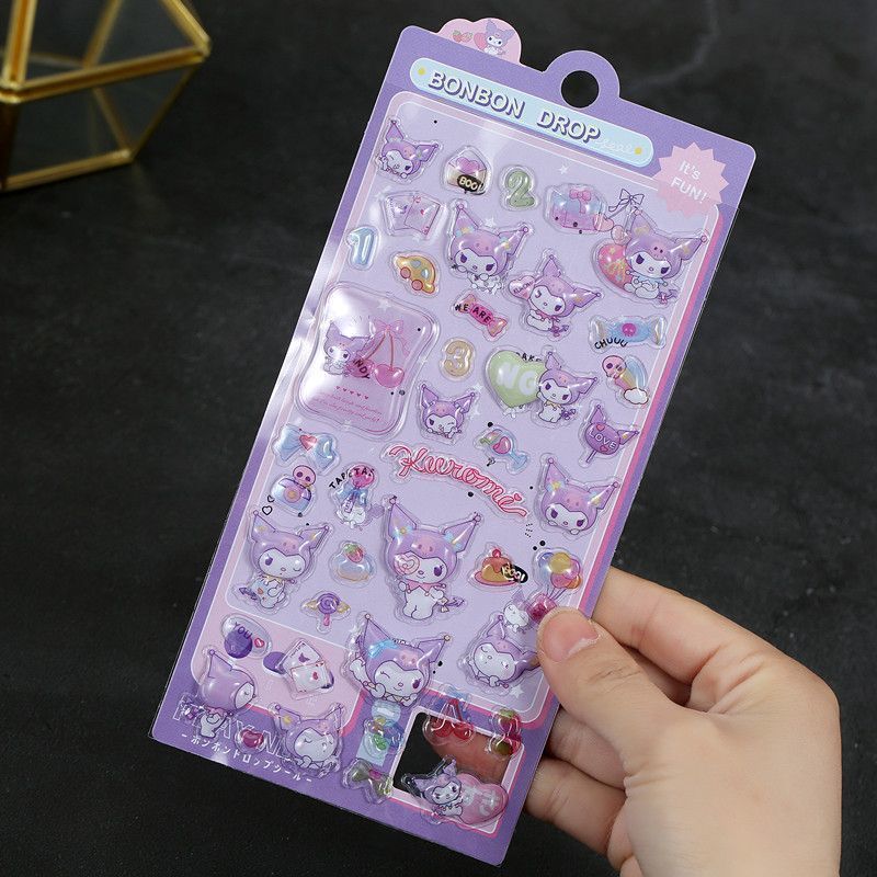 【BONBON DROP】3D Healing DIY Decorative Stickers – Kuromi Design
